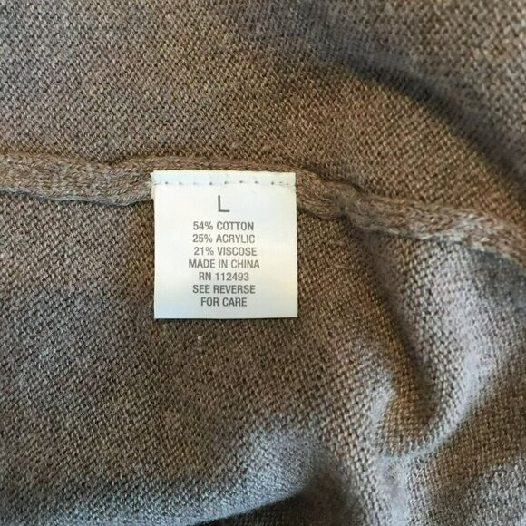 Roz & Ali V-Neck Sweater Long Sleeve Button Accent Pullover Women's Size Large - Picture 7 of 9